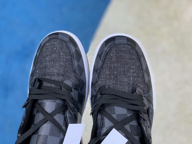 Authentic LV X OFF White X Air Jordan 1 with gray